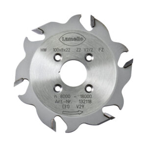 Fresa para engalletadora, HW, Ø100x8xØ22 mm, Z2+V4, NL 4, para Clamex S-18