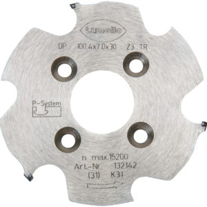 P-System fresa CNC, DP (diamante), Ø100.4x7xØ 30 mm, Z3, NL 4×Ø 6.6×Ø48 mm