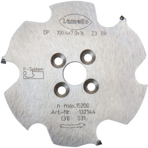 P-System fresa CNC, DP (diamante), Ø100.4×7×Ø16 mm, Z3, NL 4×Ø5.5×Ø28 mm