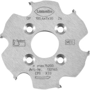P-System fresa CNC, DP (diamante), Ø100.4×7×Ø30 mm, Z6, NL 4×Ø6.6×Ø48 mm