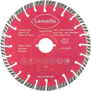 Tanga Delta Disco de sierra, DP (diamante), Ø180x2.4xØ29 mm con sistema de sujeción rápida