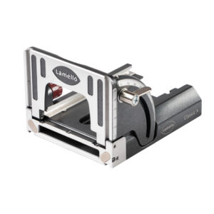 Placa base con tope frontal abatible