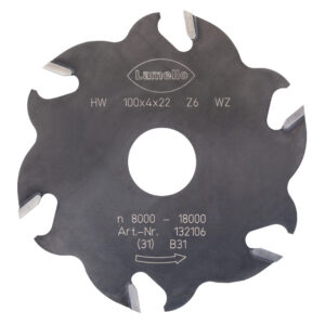 Fresa de ranurado para Classic X, HW (metal duro), Ø100x4xØ22mm, Z6 con dientes alternos